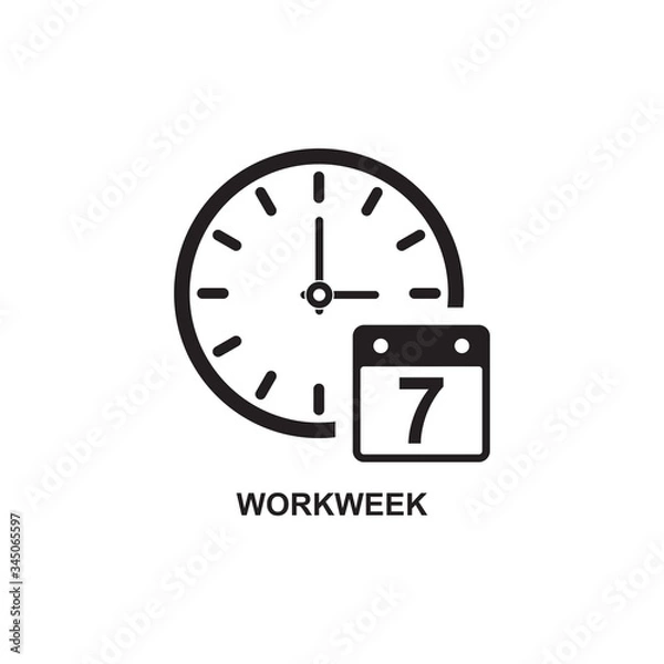 Fototapeta WORK WEEK ICON , OPEN WEEKDAY ICON