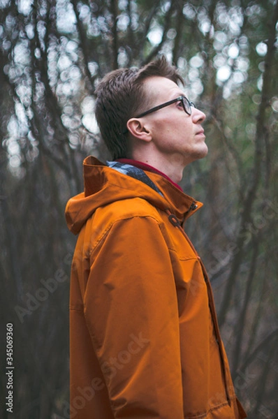 Obraz young man in the forest