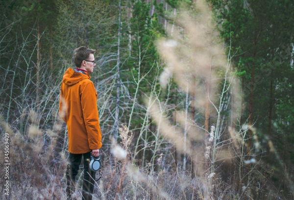 Obraz young man in the forest