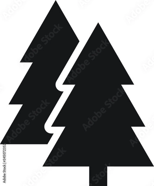 Fototapeta Forest tree camping vector icon