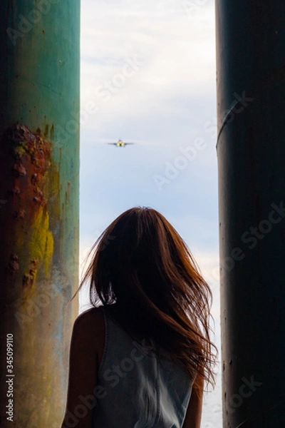 Obraz woman looking sky