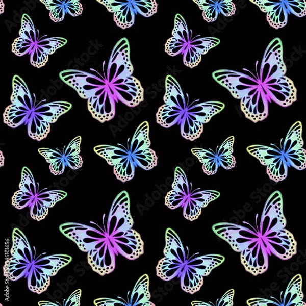 Obraz seamless background with butterflies