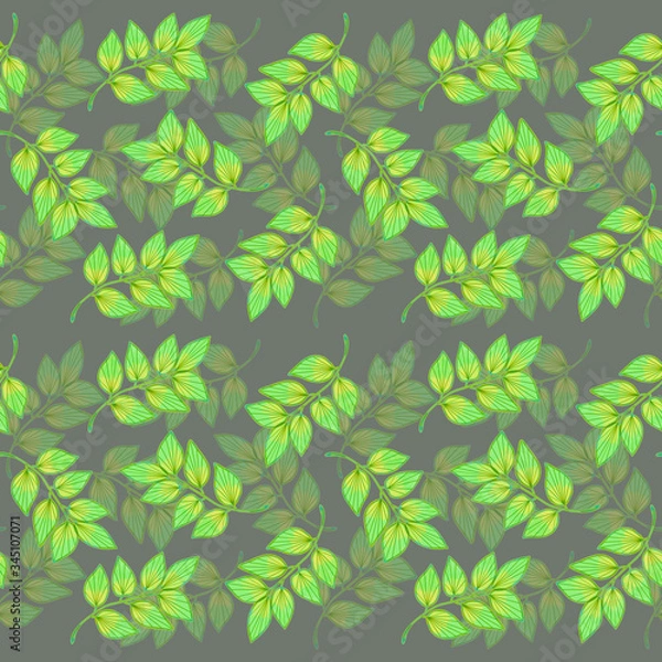 Obraz seamless pattern with green leaves