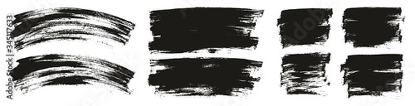 Fototapeta Flat Paint Brush Thin Curved & Long & Short Background High Detail Abstract Vector Background Set 