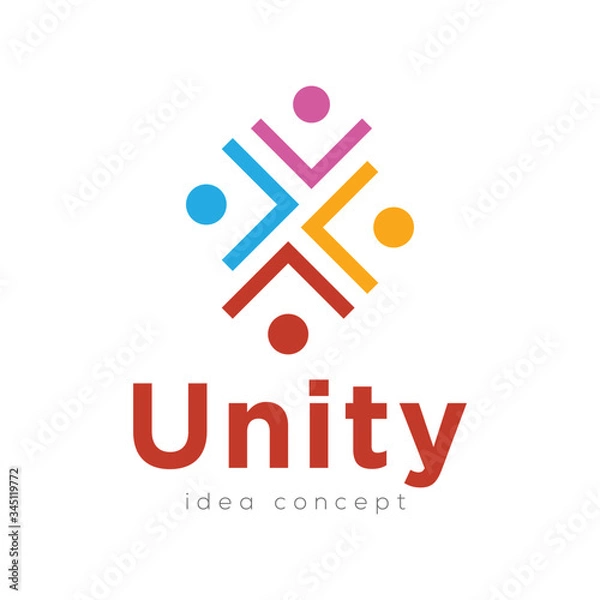 Obraz Creative Unity People Concept Logo Design Template