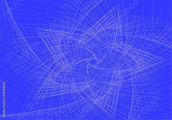 Obraz blue abstract background with untwisted white star from the lines