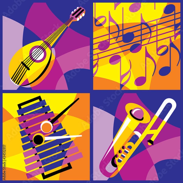 Obraz set vector musical instruments