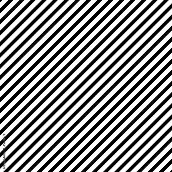 Obraz Diagonall lines pattern. Black lines on white background. Simple repeat ornament. Vector illustration