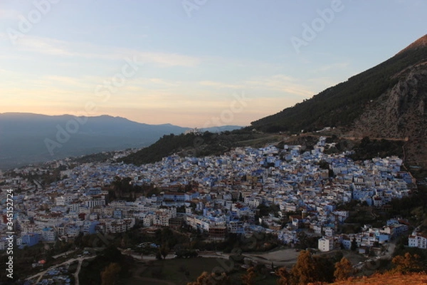 Obraz view of chefchaouen from mountain