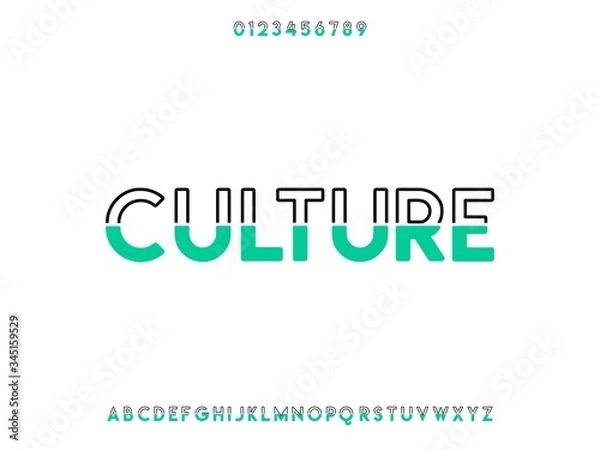Fototapeta alphabet font, modern design , vector of colorful stylized, shadow effect