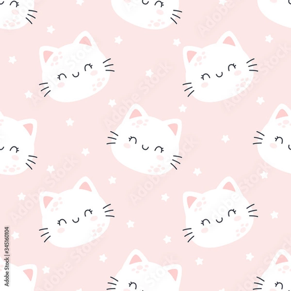 Fototapeta Cat planet seamless pattern background