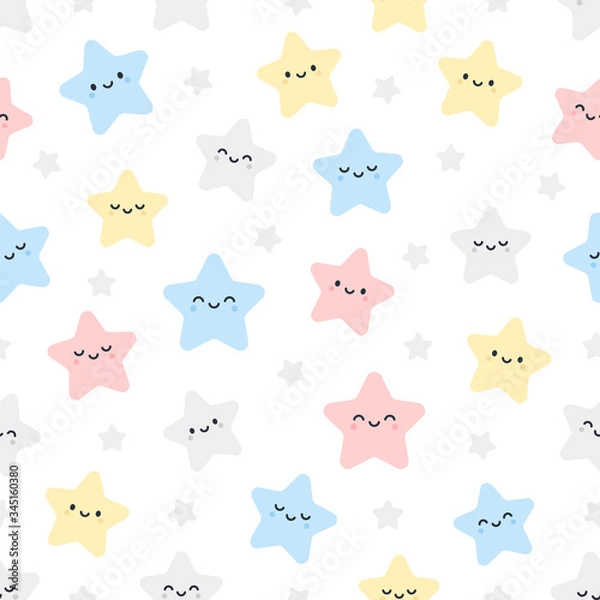 Obraz Cute stars seamless pattern background