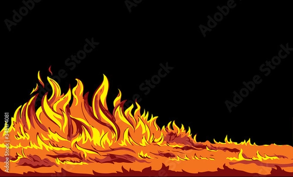 Obraz Bright fire. Vector drawing pattern