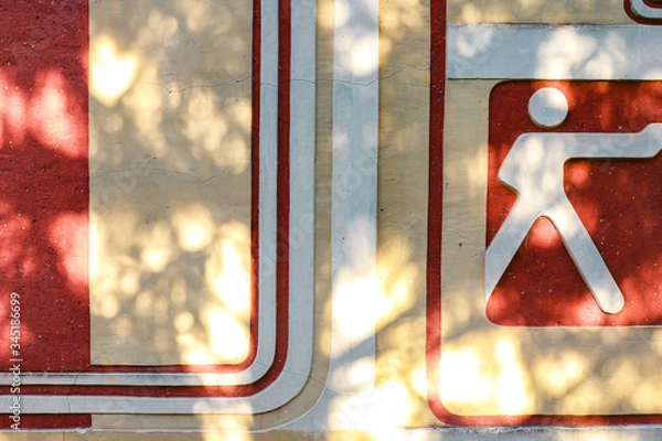 Obraz fire exit sign on wall