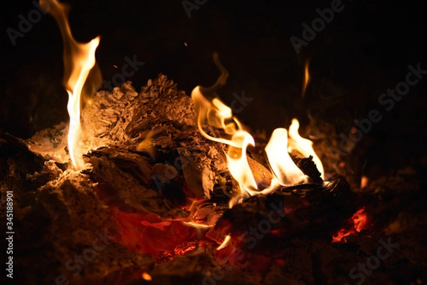 Obraz fire in the fireplace