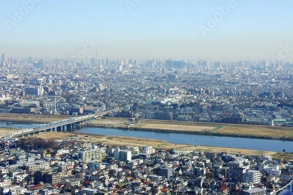 Obraz 多摩川周辺　俯瞰