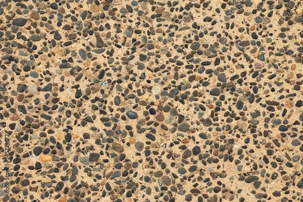 Fototapeta Exposed aggregate concrete background pattern, concrete with pebbles surface, rough grunge texture.