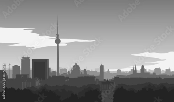 Obraz Berlin Skyline, ilustracja