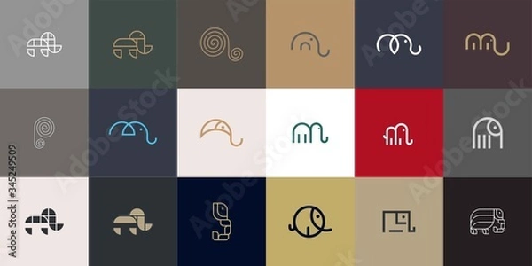 Obraz Set of Elephant Logo Design