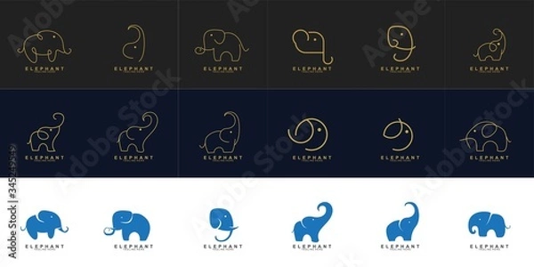 Obraz Set of Elephant Logo Design
