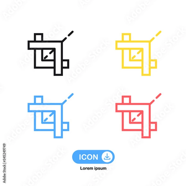 Fototapeta Crop icon isolated on white background.