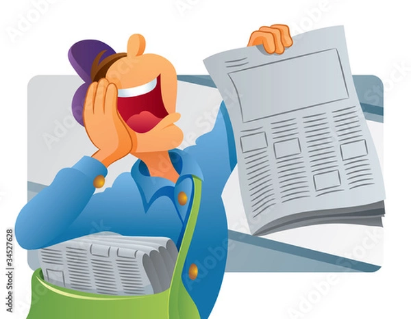 Obraz Paperboy Selling Newspaper