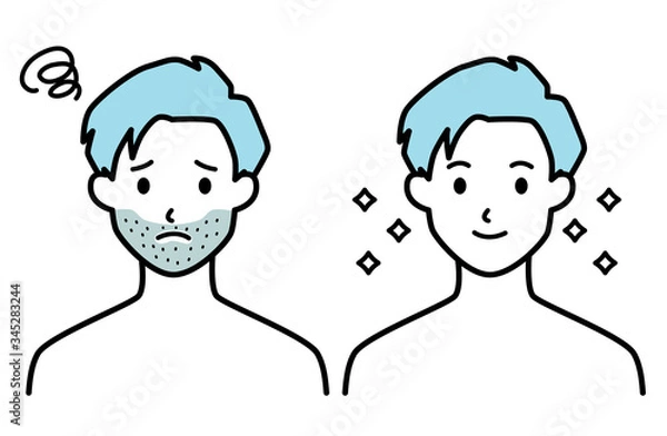 Fototapeta 男性 ひげ ビフォーアフター