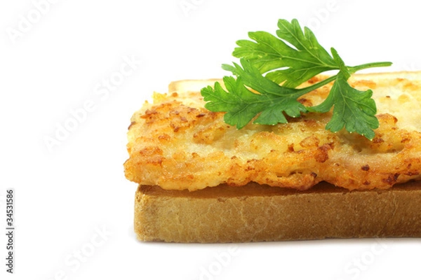Fototapeta White bread with cutlet
