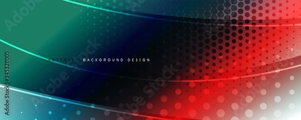 Fototapeta Shining glass abstract wave background. Dynamic motion line effect. Vector Illustration For Wallpaper, Banner, Background, Card, Book Illustration, landing page