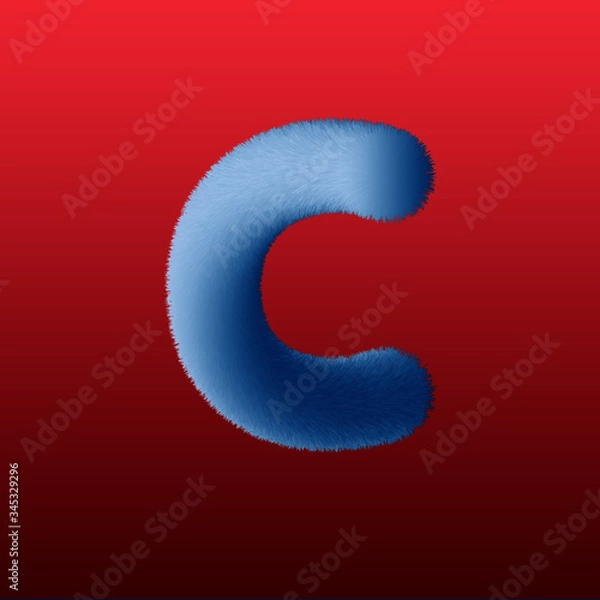 Fototapeta fluffy the letter C on the gradient
