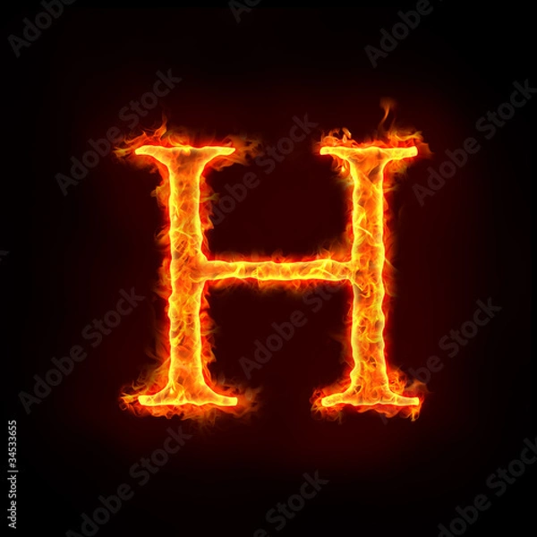 Obraz fire alphabets, H