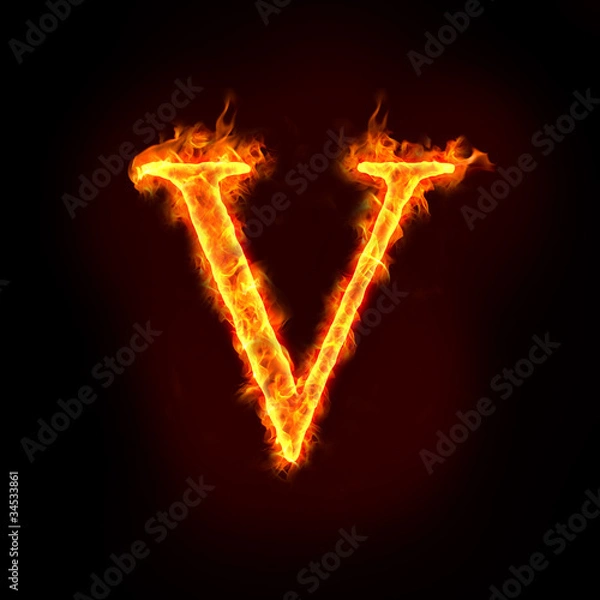 Obraz fire alphabets, V