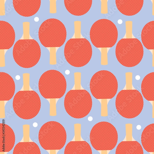 Fototapeta Ping pong, table tennis pattern. Repeat vector design. Great for gift, products, wrapping, sports. Background wallpaper.