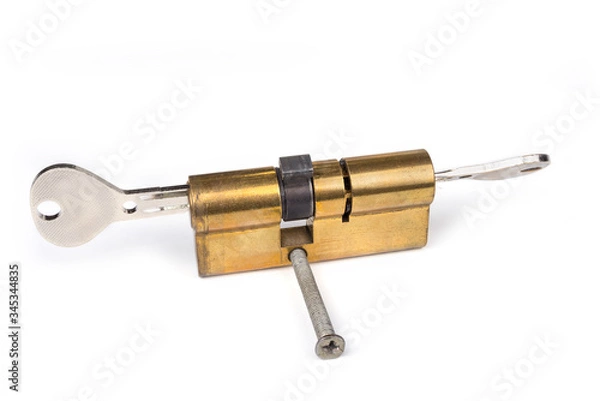 Fototapeta Safety lock from an entrence door with keys