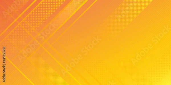 Obraz Gradient geometric shape background with dynamic circle abstract. abstract modern yellow lines background vector illustration. Dynamic textured background design in 3D style with orange color.