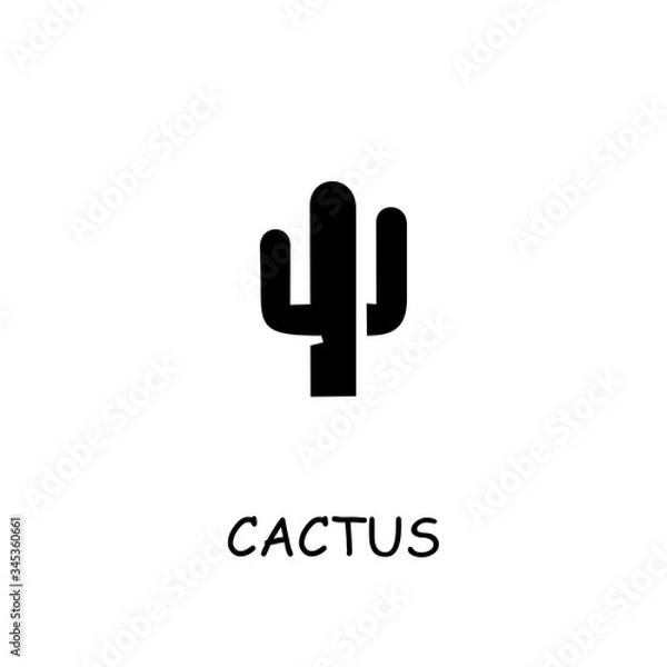 Fototapeta Cactus flat vector icon
