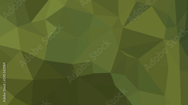Obraz Abstract polygonal background. Geometric Dark Olive Green vector illustration. Colorful 3D wallpaper.