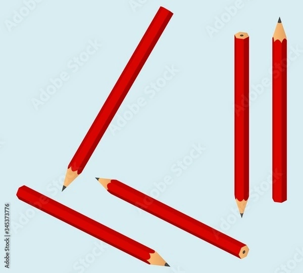 Obraz Vector isometric pencil illustration, eps10.