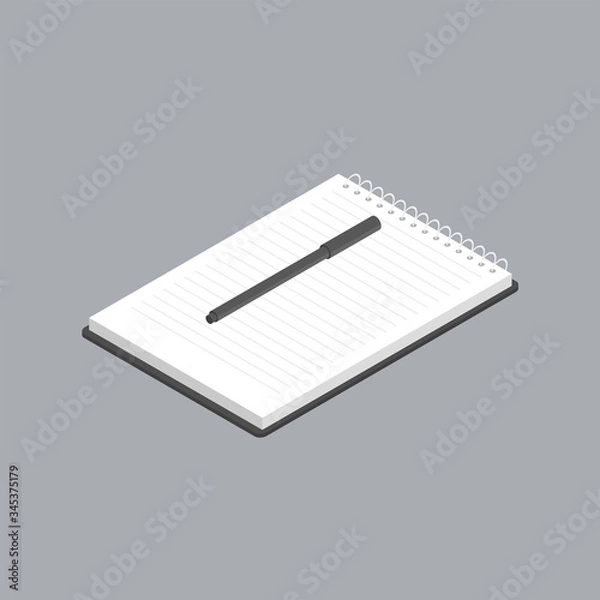 Fototapeta Isometric white notebook