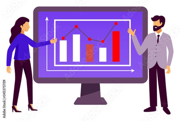 Fototapeta statistics graph vector