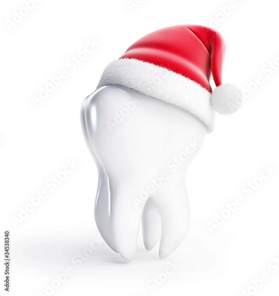Obraz tooth santa hat