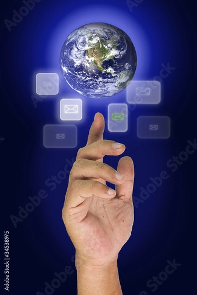 Fototapeta Earth on finger tip