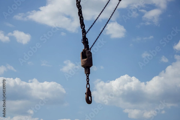 Obraz crane hook with blue sky