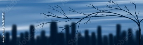 Obraz blue sky with grass and clouds