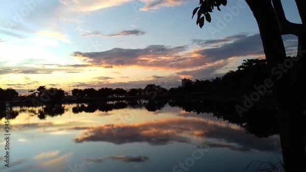 Obraz sunset over the lake