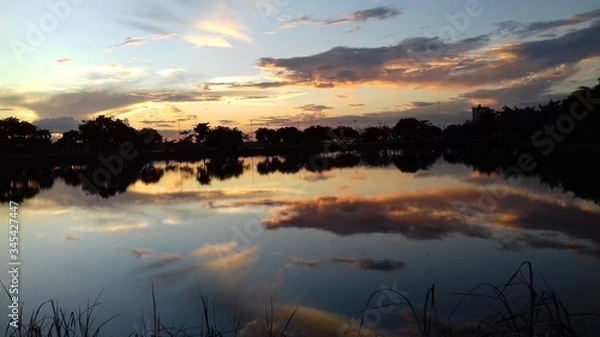 Obraz sunset over the lake