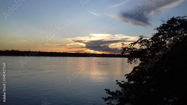 Obraz sunset over the river