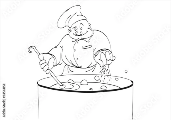 Fototapeta Chef prepares