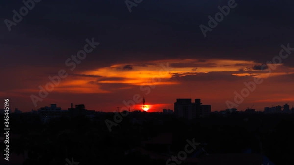 Obraz sunset over the city