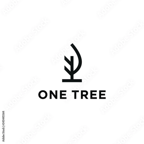 Obraz simple tree and leaf logo line design vector